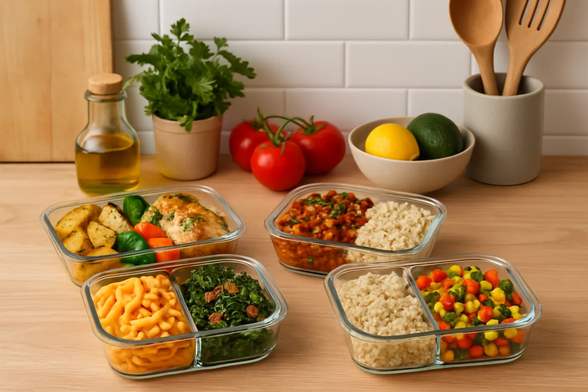 Batch cooking meals in glass containers