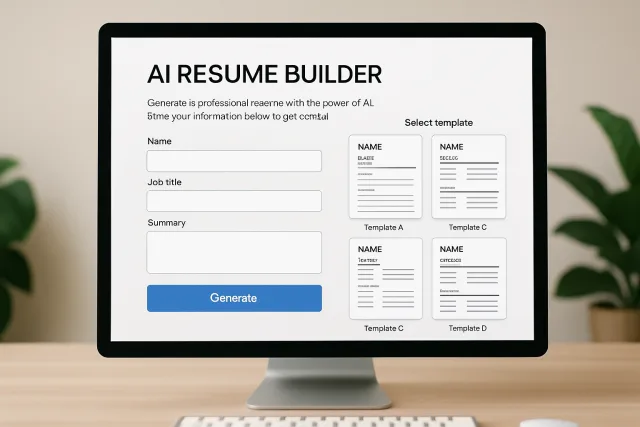 AI Resume Builders interface showcasing professional templates
