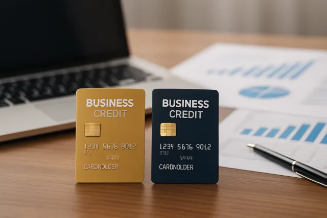 Best Business Credit Cards on a desk with financial documents.