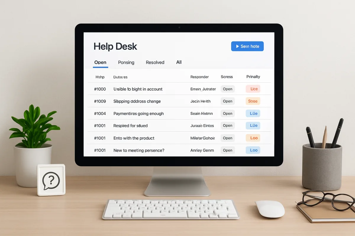 Help Desk Software interface on a computer screen