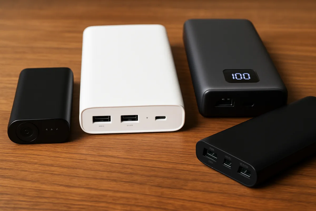 Best power banks displayed on a table