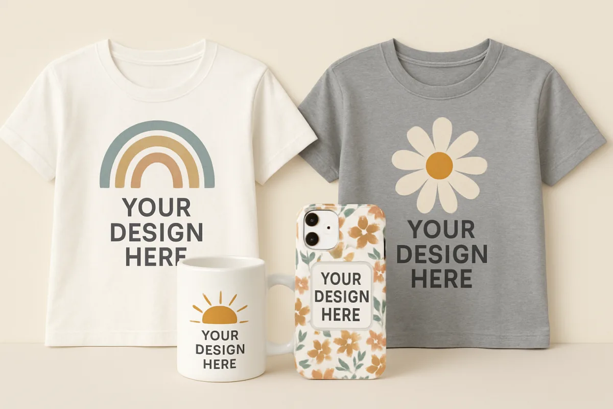 Print on Demand Platforms showcasing custom products