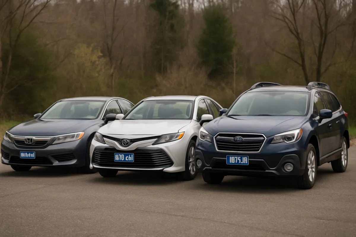 Reliable used cars including Honda Accord, Toyota Camry, and Subaru Outback