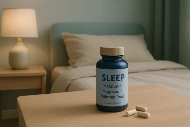 Best supplements for sleep including Melatonin, Magnesium, and Valerian Root.