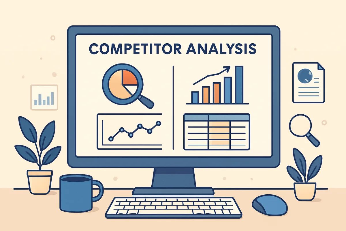 Competitor analysis tools on a computer screen