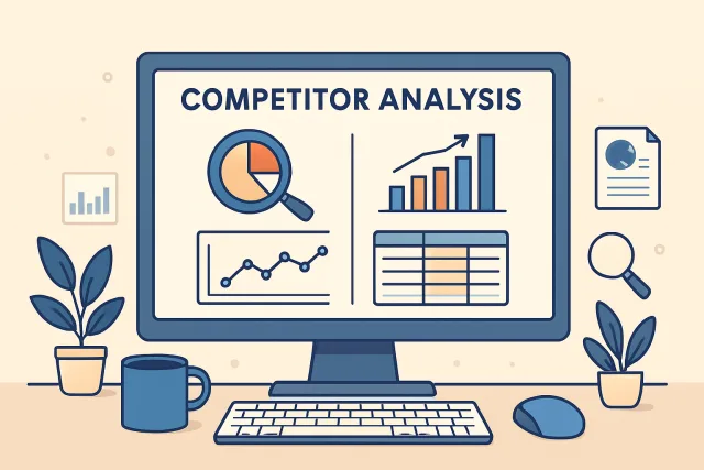 Competitor analysis tools on a computer screen
