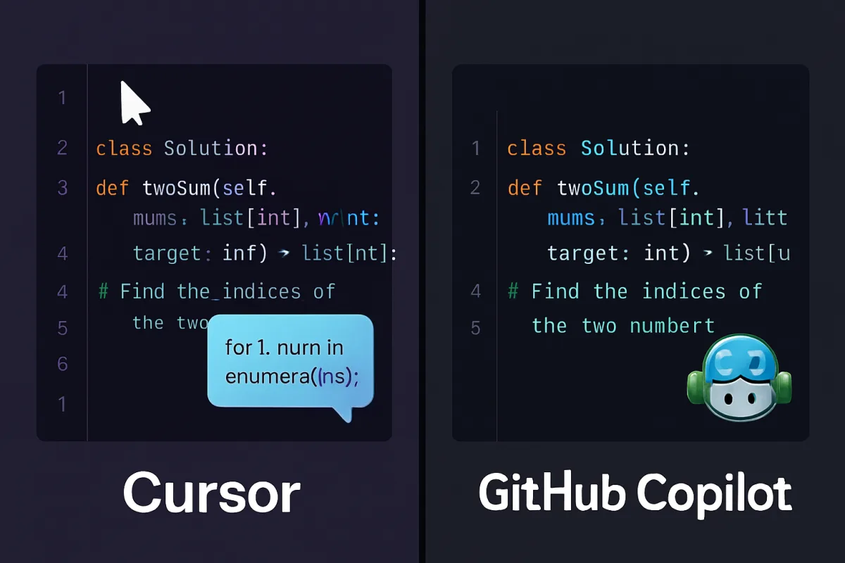 Comparison of Cursor and GitHub Copilot coding tools