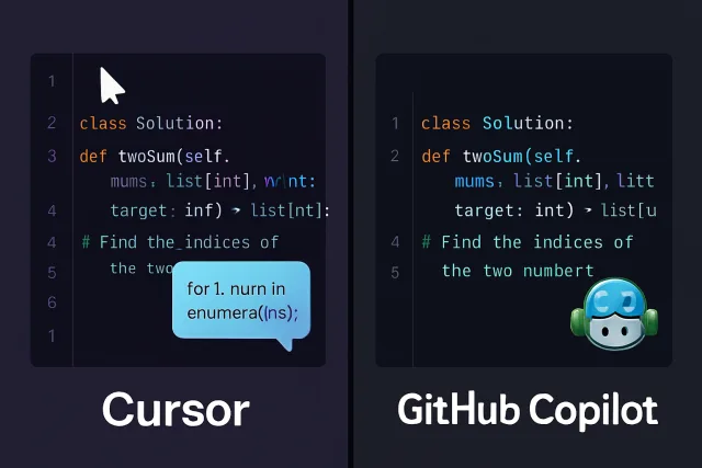 Comparison of Cursor and GitHub Copilot coding tools