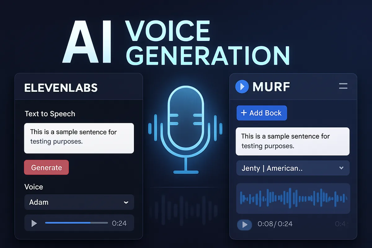 Comparison of ElevenLabs and Murf AI voice generation tools