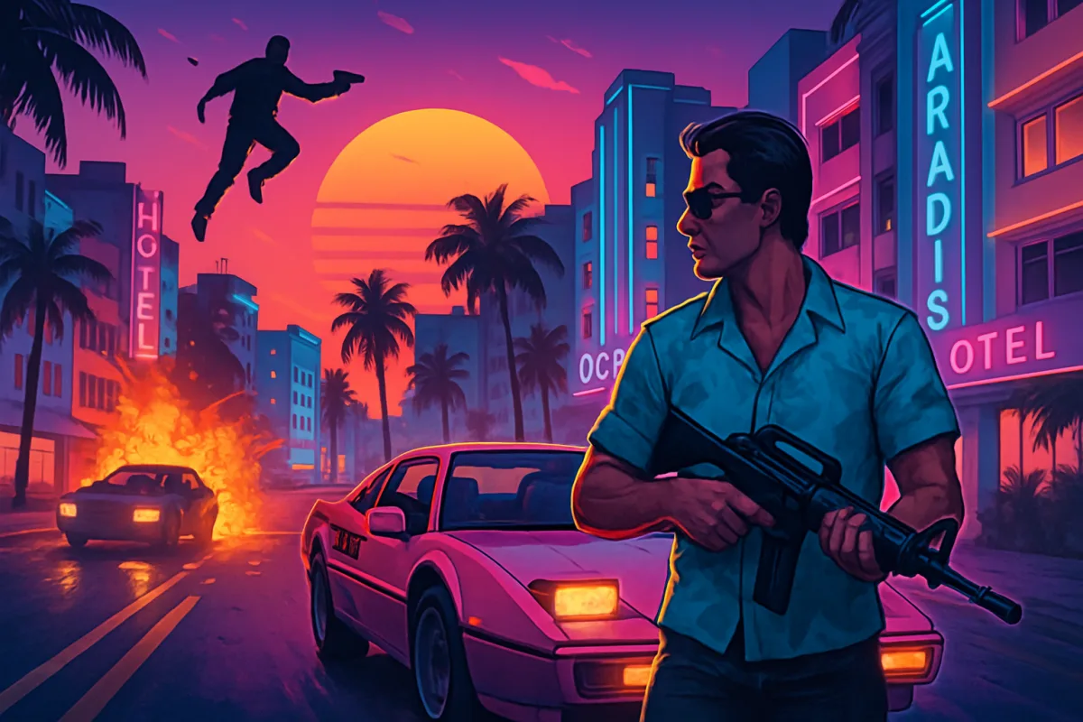 GTA 6 open world cityscape illustration