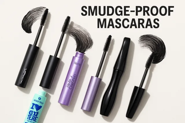 Mascaras that don't smudge displayed attractively.