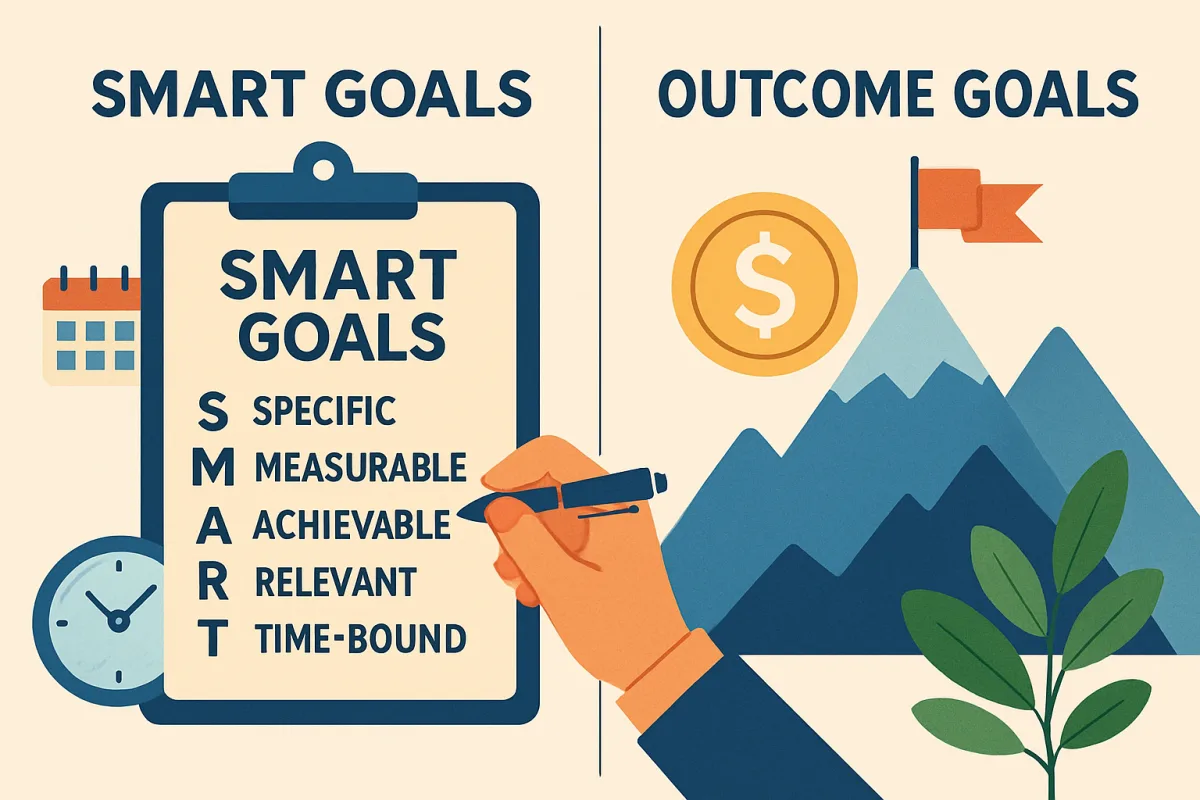 Illustration of SMART Goals vs Outcome Goals