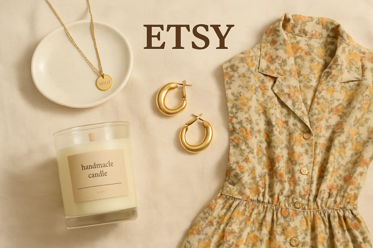 Best-selling items on Etsy including jewelry and home decor