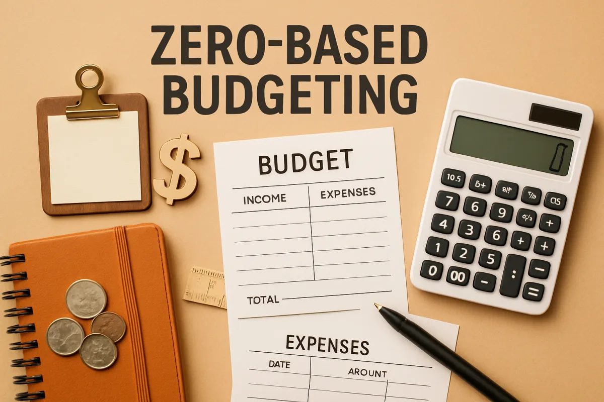 Zero Based Budget concept with financial planning tools